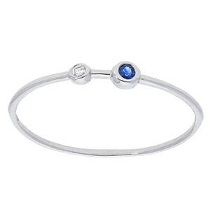 Nephora White Gold Diamond and Sapphire Ring - Brand New with Tags